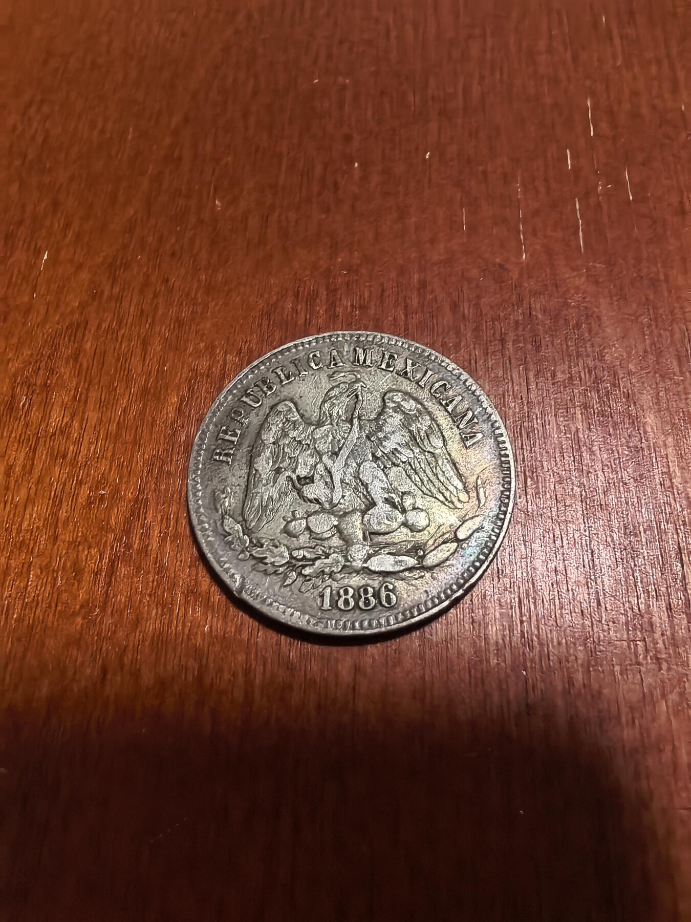 长老汇蛇年精选第六十三场拍卖 1886Mo M墨西哥25分鹰洋，6.77克903银，墨西哥城造币厂