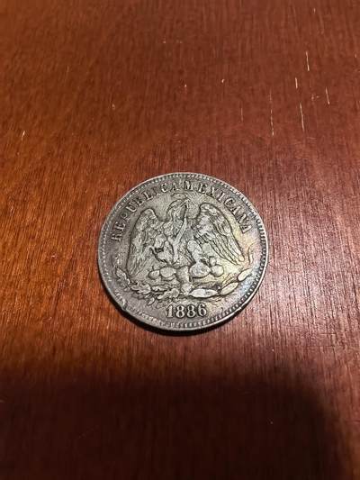 长老汇马年精选第十九场拍卖 1886Mo M墨西哥25分鹰洋，6.77克903银，墨西哥城造币厂