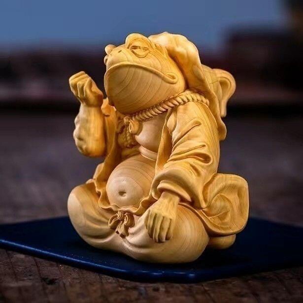 听雨轩（一） 木雕专场 崖柏木金蟾仙人 