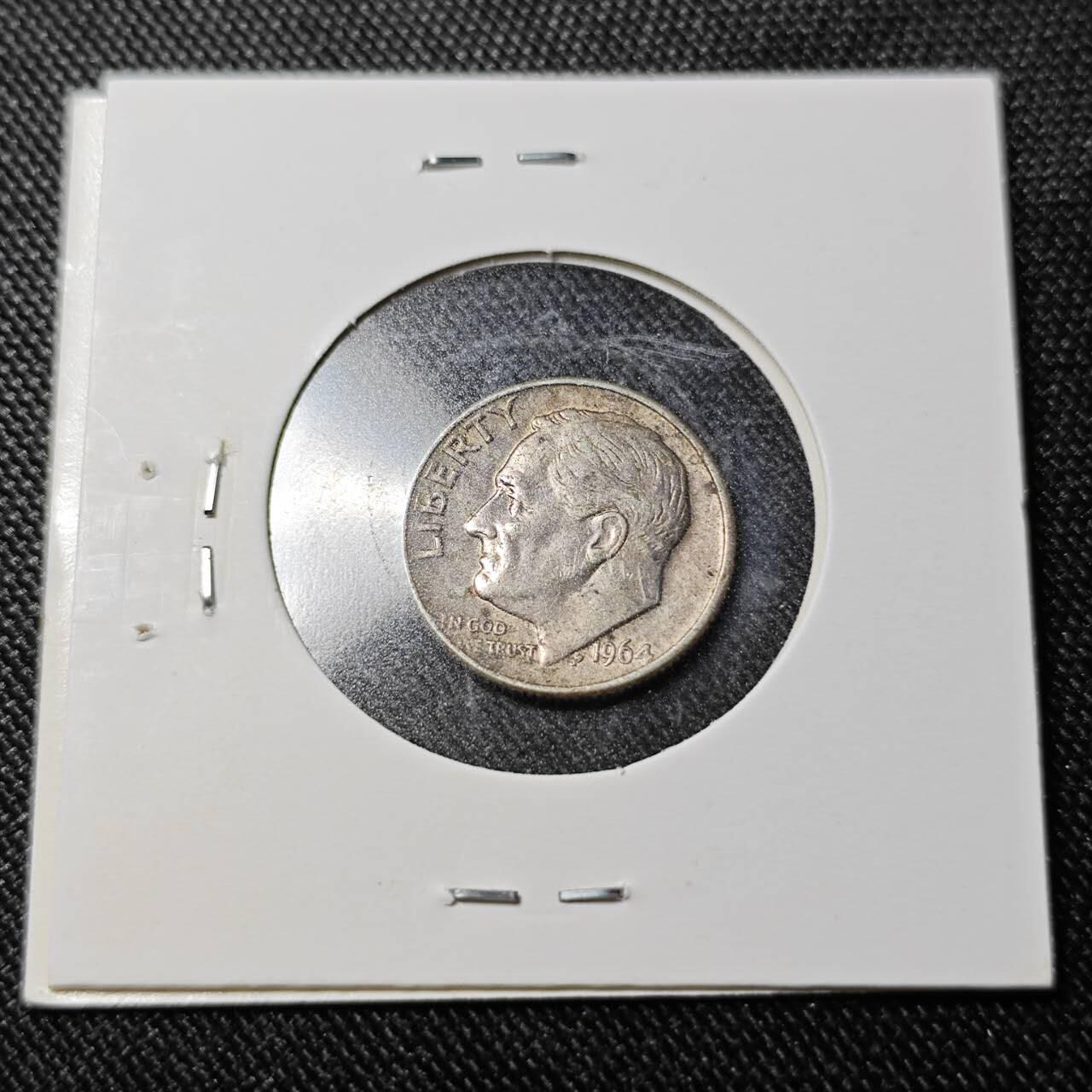 KK钱币收藏小铺  （套币 批量/好品散币 银币）专场  2月预留时间 周末发货   1964美国10分银币