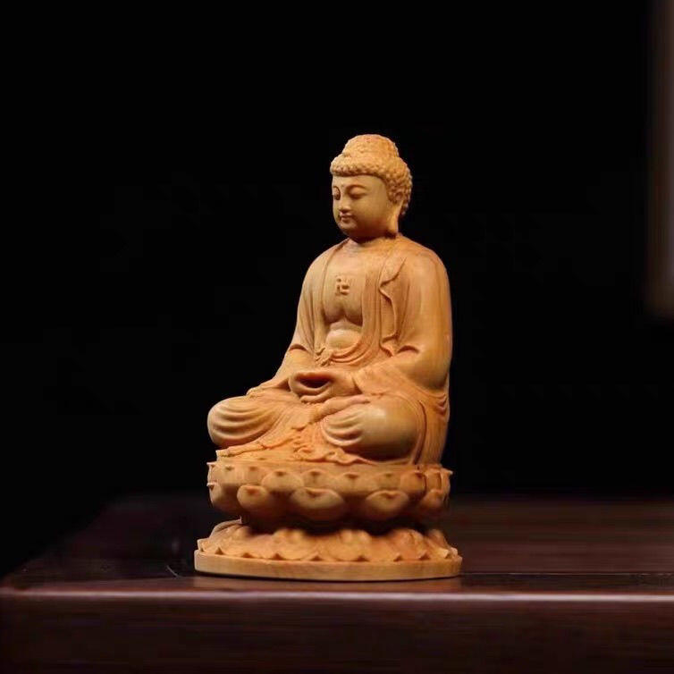 听雨轩（一） 木雕专场 崖柏木雕刻大日如来 高约8cm