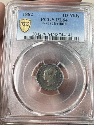 万国钱币拍卖第053期【万国秋季大拍上●周五周六两场连拍】 - PCGS PL64 1882年英国维多利亚女皇濯足币4便士银币 类镜面天鹅绒彩好状态