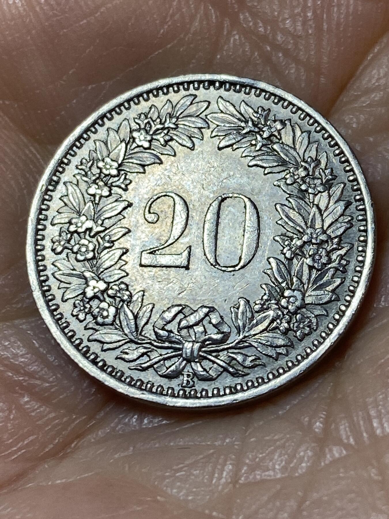 2025年第一百一十三场(总第一百三十九场）瑞士辅币专场(免佣金) 少见年份–瑞士🇨🇭1947年20分(第三版，B标伯尔尼造)
