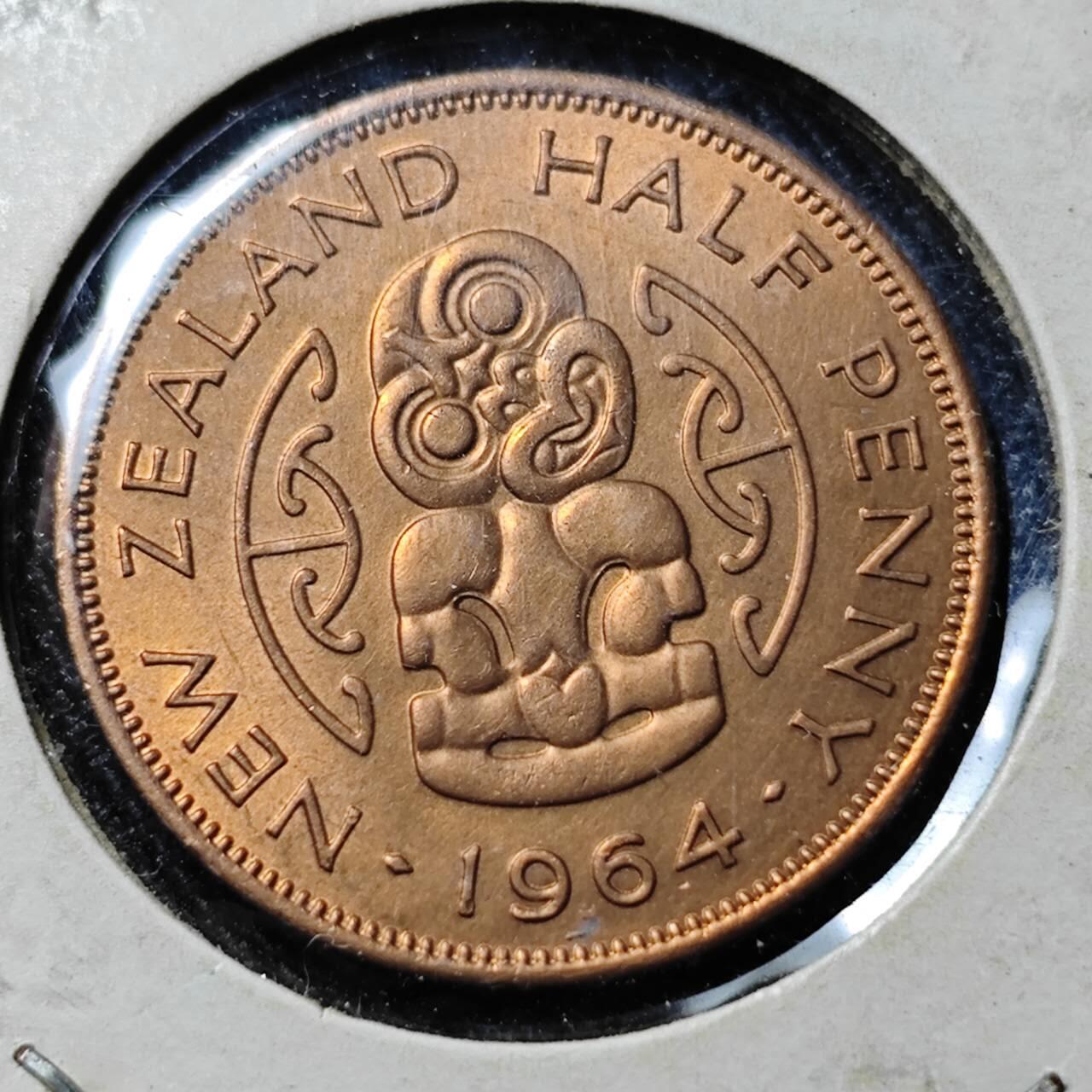 KK钱币收藏小铺  （套币 批量/好品散币 银币）专场  2月预留时间 周末发货  1964新西兰半便士铜币 好品