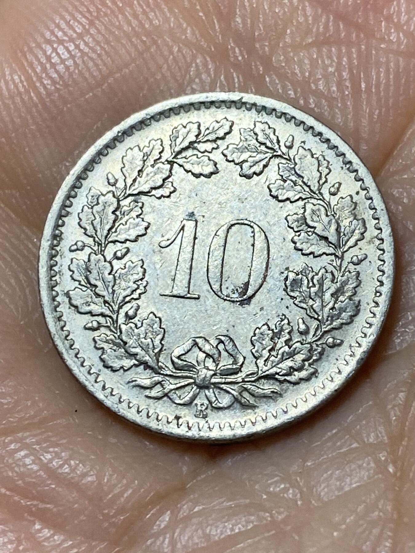 2025年第一百一十三场(总第一百三十九场）瑞士辅币专场(免佣金) 瑞士🇨🇭1968年10分(第二版，B标伯尔尼造)