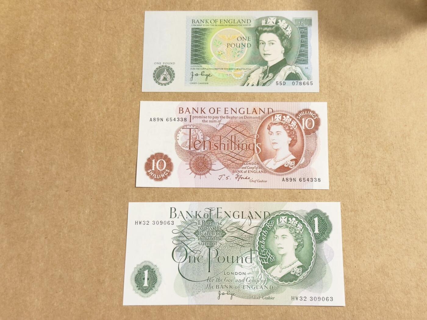 【礼羽收藏】🌏世界钱币拍卖第107期 英镑C-D系小面值三张全新unc品相