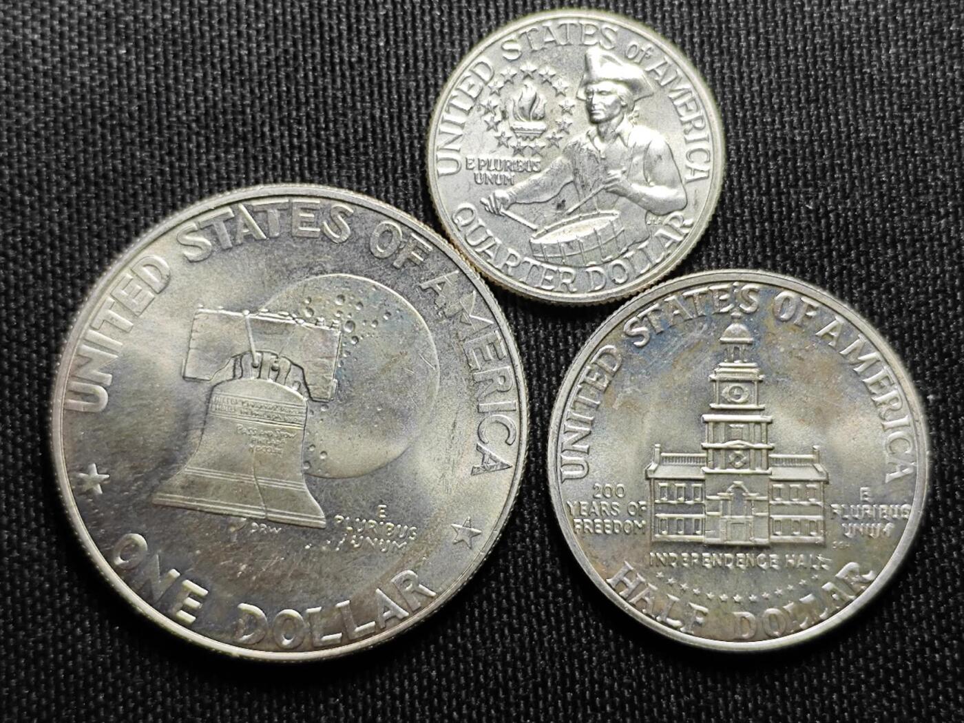 KK钱币收藏小铺  （套币 批量/好品散币 银币）专场  2月预留时间 周末发货 1976 美国建国200周年纪念 银套币