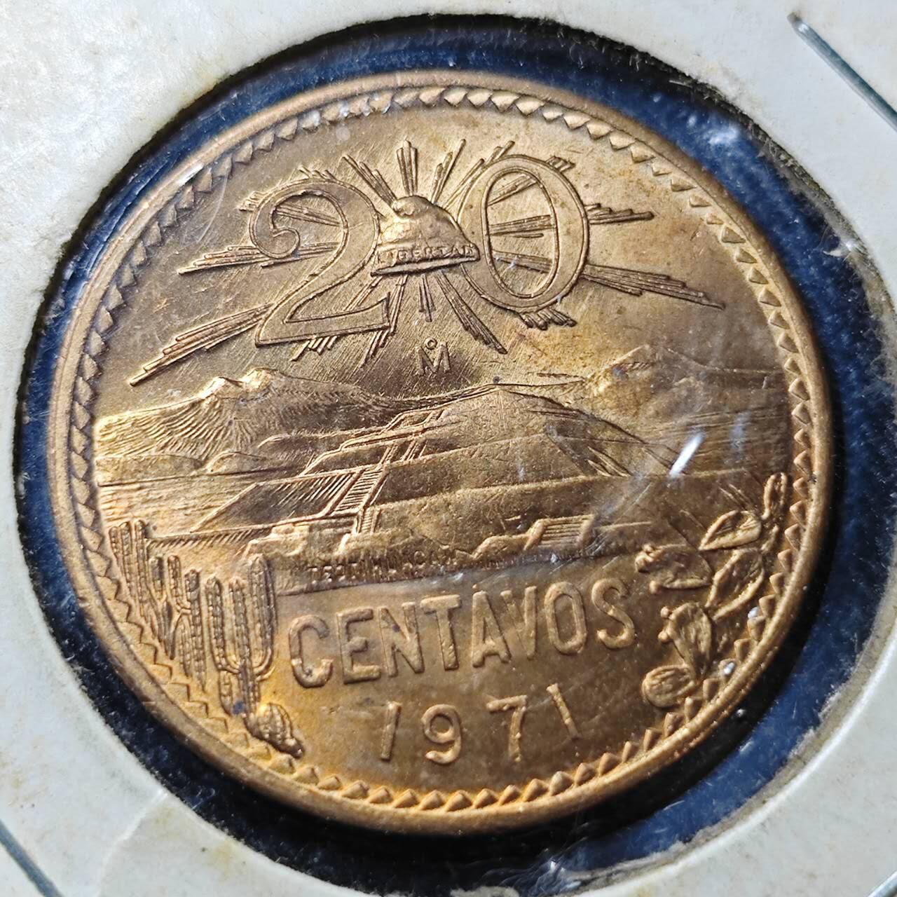 KK钱币收藏小铺  （套币 批量/好品散币 银币）专场  2月预留时间 周末发货   1971墨西哥20分铜币 好品