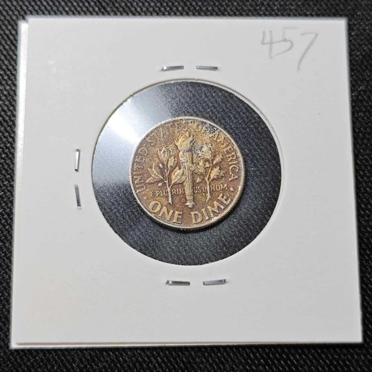 KK钱币收藏小铺  （套币 批量/好品散币 银币）专场  2月预留时间 周末发货   1964美国10分银币 带彩漂亮