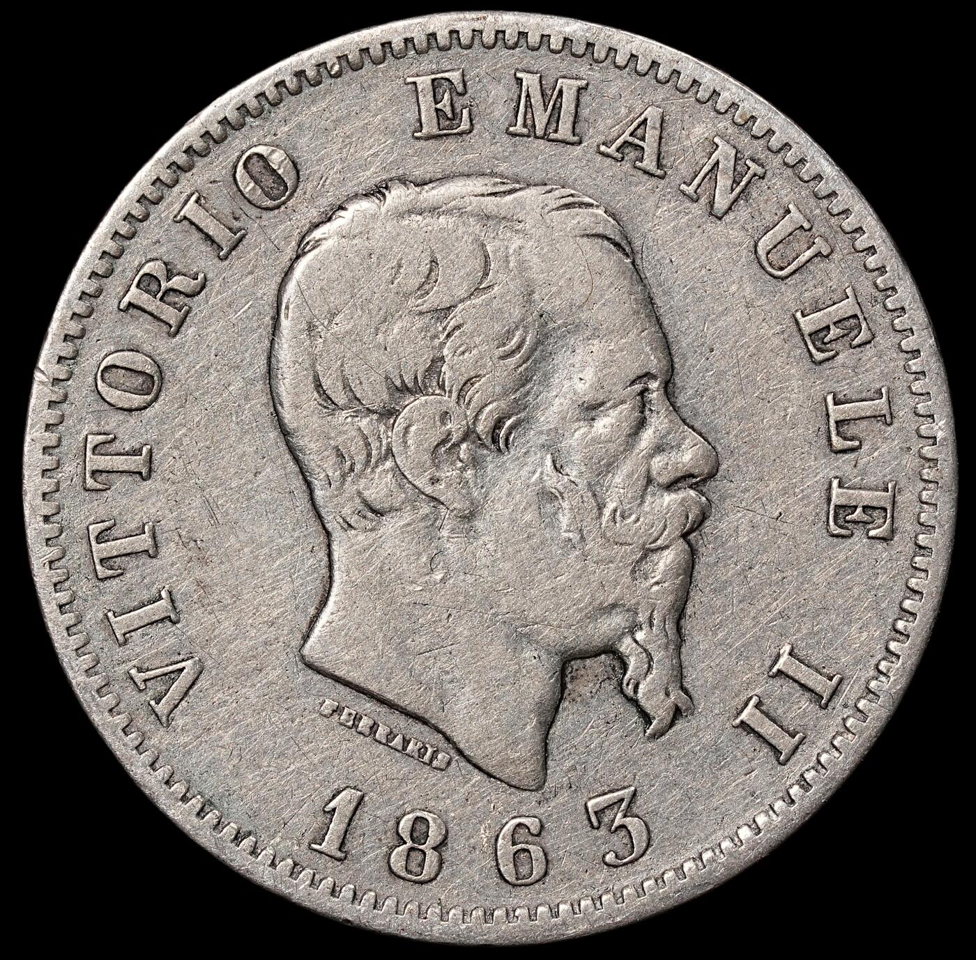 修遠堂世界钱币第八十九期 1863年意大利1里拉银币
