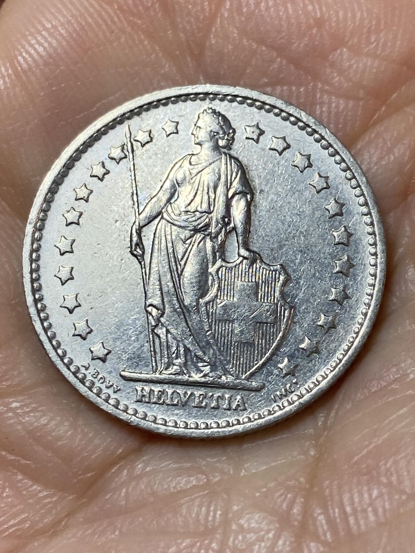 2025年第一百一十三场(总第一百三十九场）瑞士辅币专场(免佣金) 瑞士🇨🇭1971年1法郎(第四版，无标)