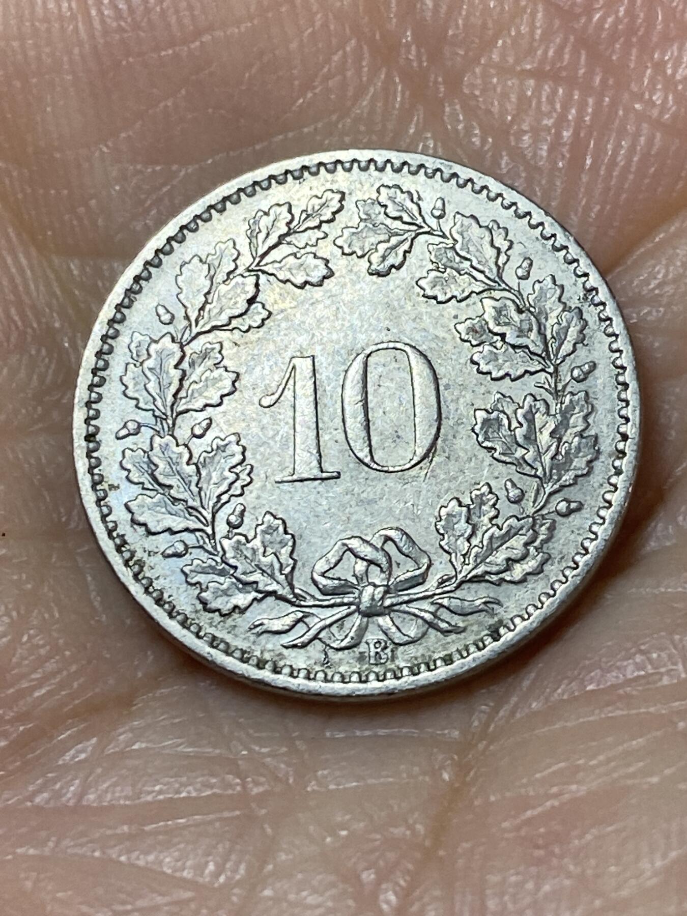 2025年第一百一十三场(总第一百三十九场）瑞士辅币专场(免佣金) 瑞士🇨🇭1969年10分(第二版，B标伯尔尼造)