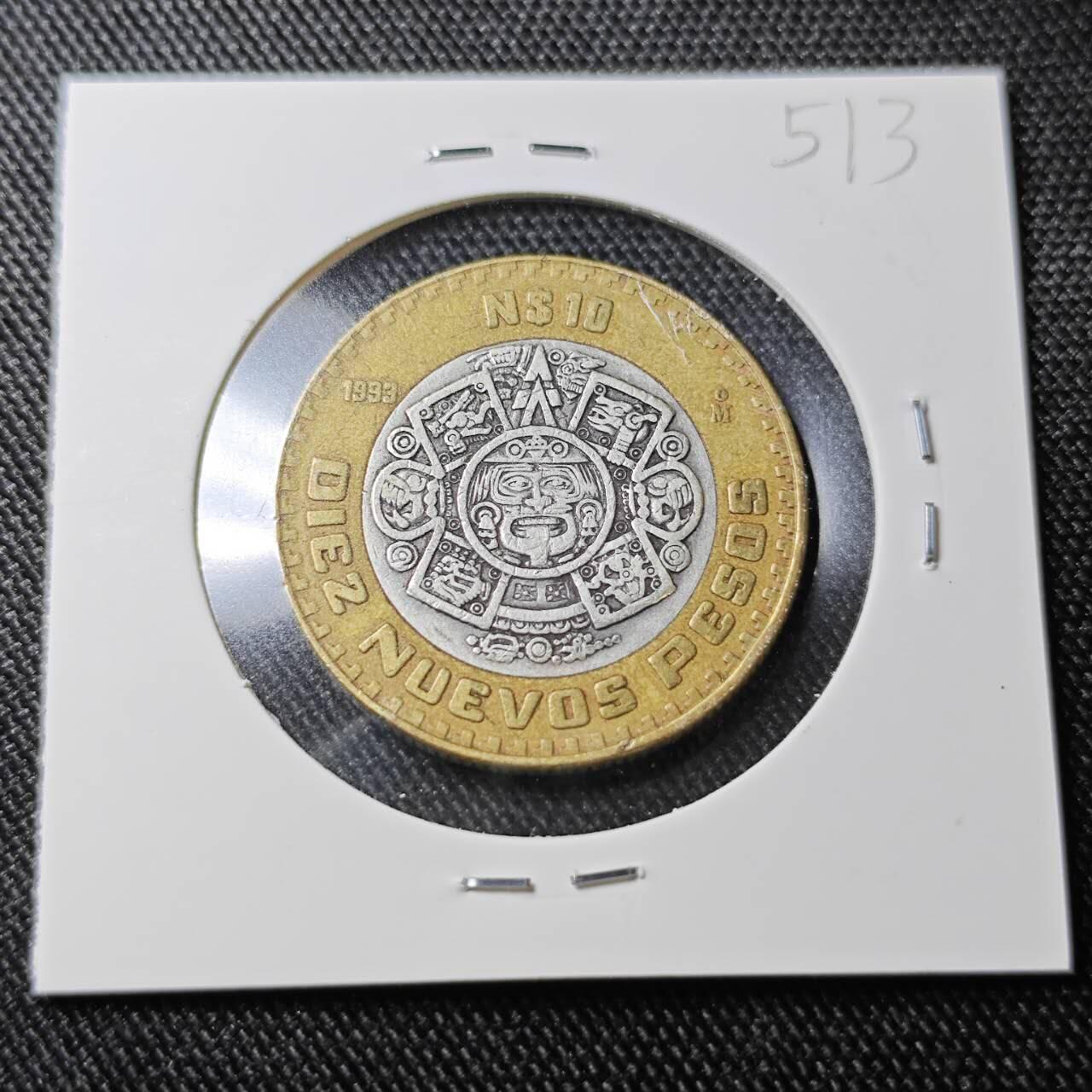 KK钱币收藏小铺  （套币 批量/好品散币 银币）专场  2月预留时间 周末发货  1993墨西哥10比索铜银双色币 925银芯