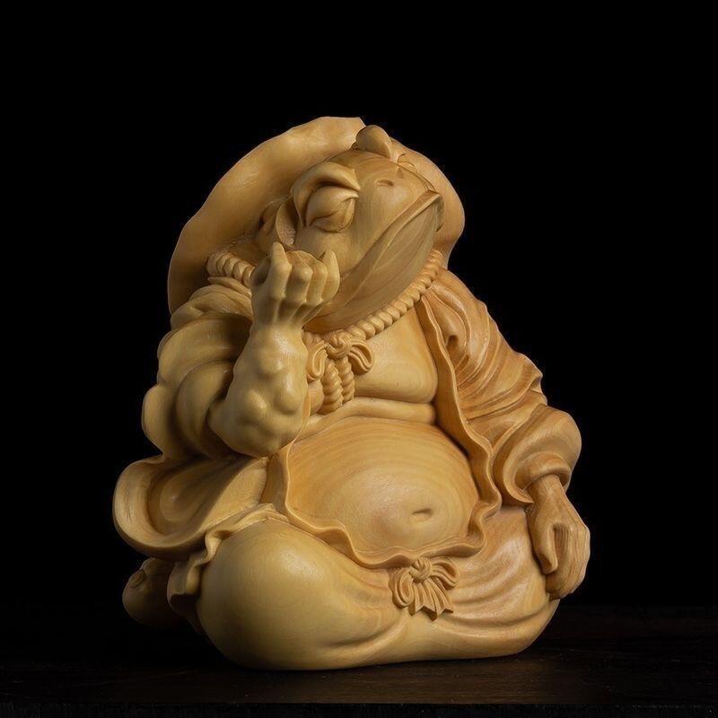 听雨轩（一） 木雕专场 崖柏木金蟾仙人 