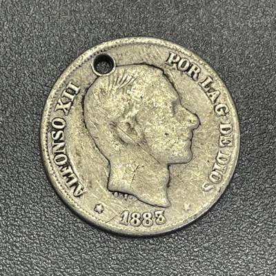回流1019 - 西属菲律宾1883年10分银币 阿方索12世 克书价差品20美金起