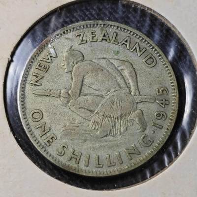 KK钱币收藏小铺  （套币 批量/好品散币 银币）专场  2月预留时间 周末发货 -  1945新西兰1先令银币