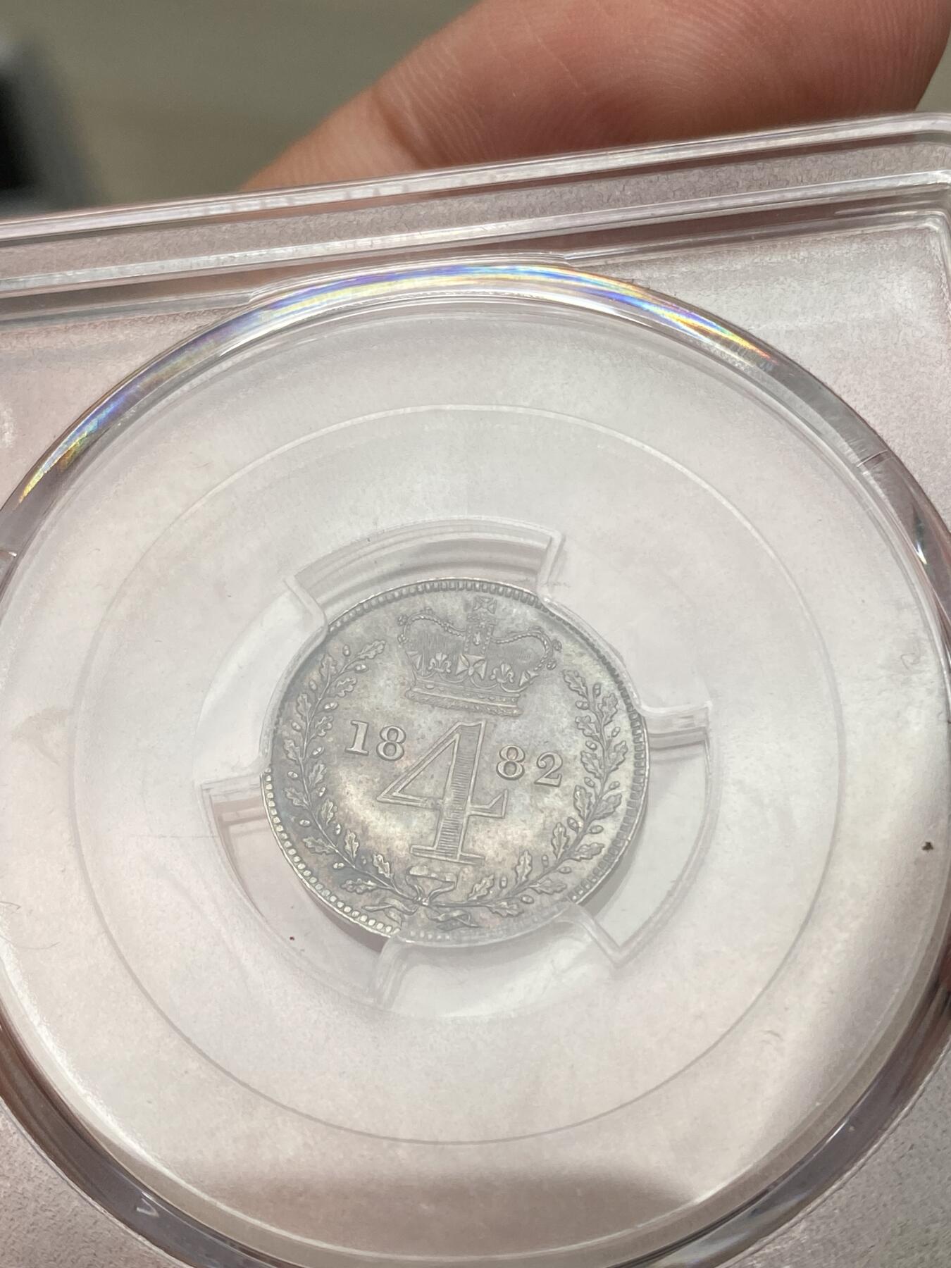 万国钱币拍卖第053期【万国秋季大拍上●周五周六两场连拍】 PCGS PL64 1882年英国维多利亚女皇濯足币4便士银币 类镜面天鹅绒彩好状态