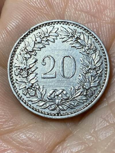 2025年第一百一十三场(总第一百三十九场）瑞士辅币专场(免佣金) - 稀少早期年份–瑞士🇨🇭1933年20分(第二版，B标伯尔尼造)
