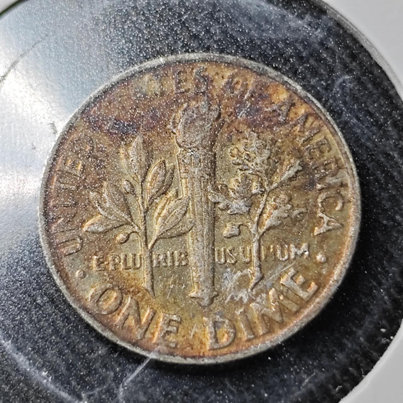 KK钱币收藏小铺  （套币 批量/好品散币 银币）专场  2月预留时间 周末发货   1964美国10分银币 带彩漂亮