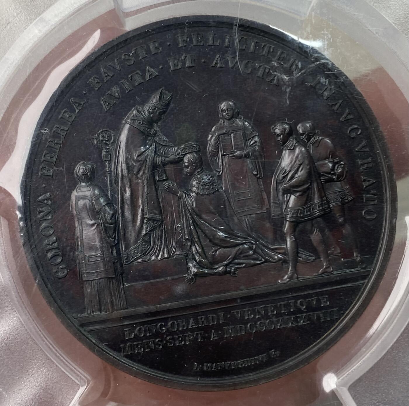 万国钱币拍卖第053期【万国秋季大拍上●周五周六两场连拍】 PCGS SP62 1838年奥地利帝国费迪南一世加冕纪念大铜章 神罗存续之皇 德意志邦联总统、匈牙利国王、克罗地亚国王和波西米亚国王 高浮雕大规格 欧洲古典艺术 PC唯一冠军