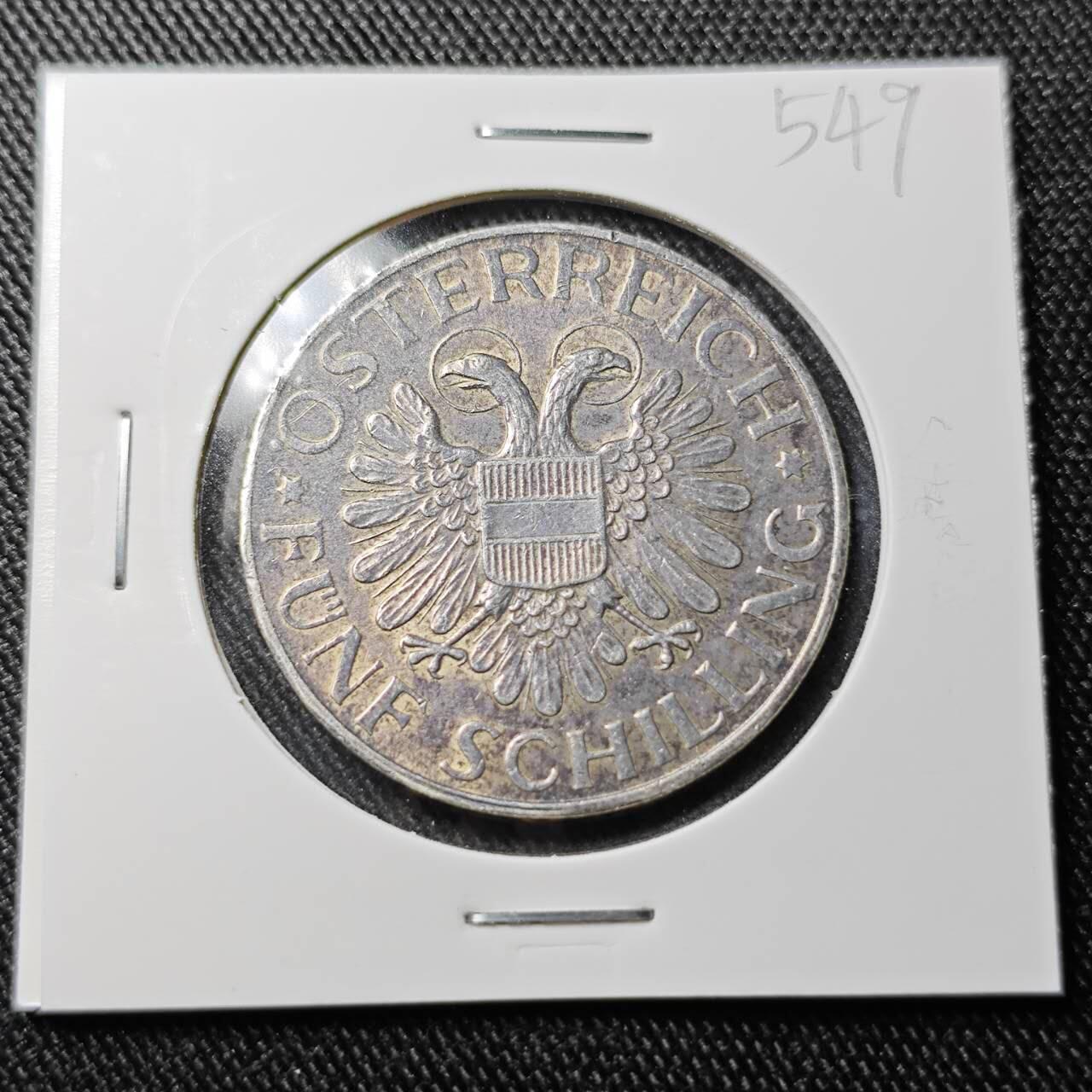 KK钱币收藏小铺  （套币 批量/好品散币 银币）专场  2月预留时间 周末发货  1935奥地利5先令纪念银币 15克640银