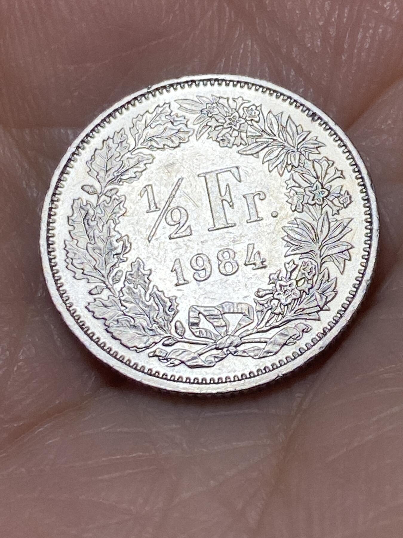 2025年第一百一十三场(总第一百三十九场）瑞士辅币专场(免佣金) 瑞士🇨🇭1984年1/2法郎(第五版，无标)