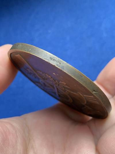 《竞宝斋》第429场 周日，周一，周二 3场连拍 （全场包邮） 基督教狩猎主保圣人Saint Hubert纪念铜章 97.9克 59.2mm 丰饶角铜标