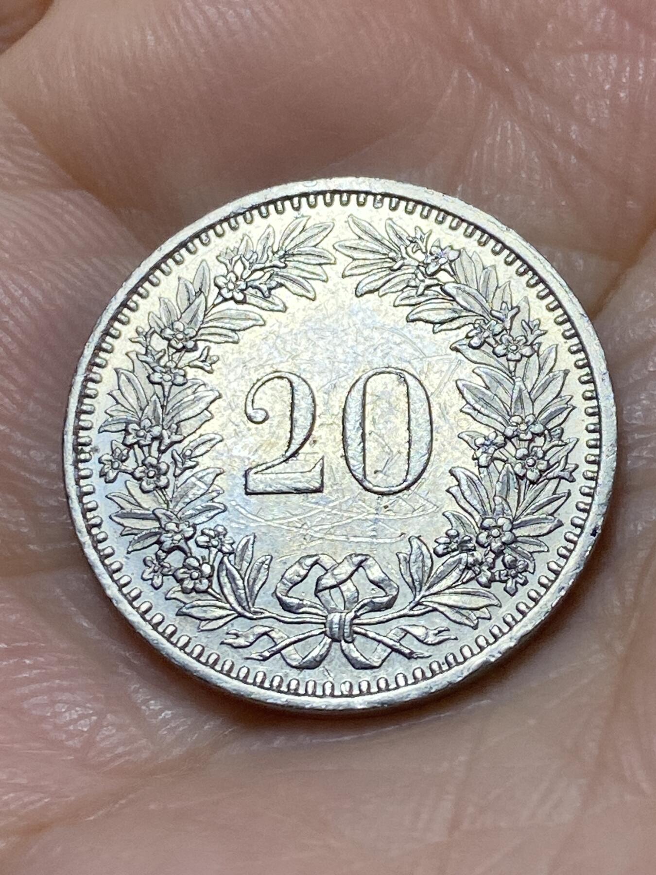 2025年第一百一十三场(总第一百三十九场）瑞士辅币专场(免佣金) 瑞士🇨🇭1982年20分(第三版，无标)