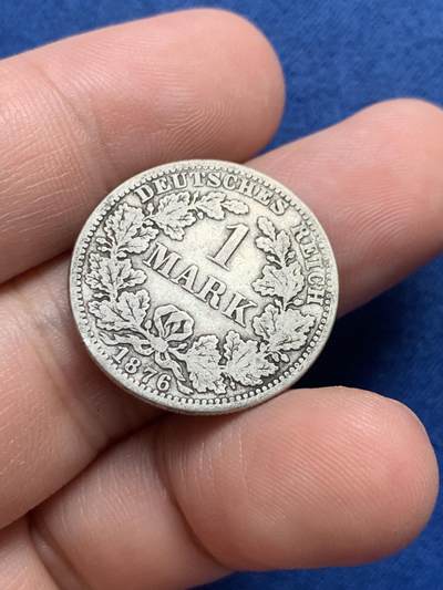 《竞宝斋》第429场 周日，周一，周二 3场连拍 （全场包邮） 德国1876年1马克银币 通货品相