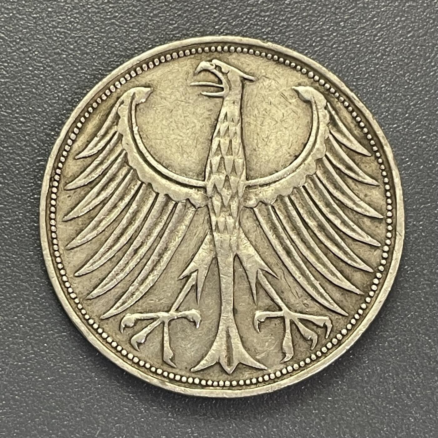 回流1019 德国1951年5马克银币