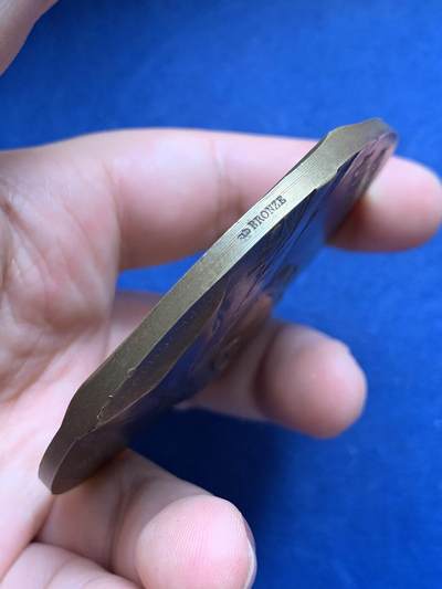 《竞宝斋》第429场 周日，周一，周二 3场连拍 （全场包邮） 1924年法国加斯东·杜梅格当选总统纪念铜章 154.6克 71.5mm 丰饶角铜标