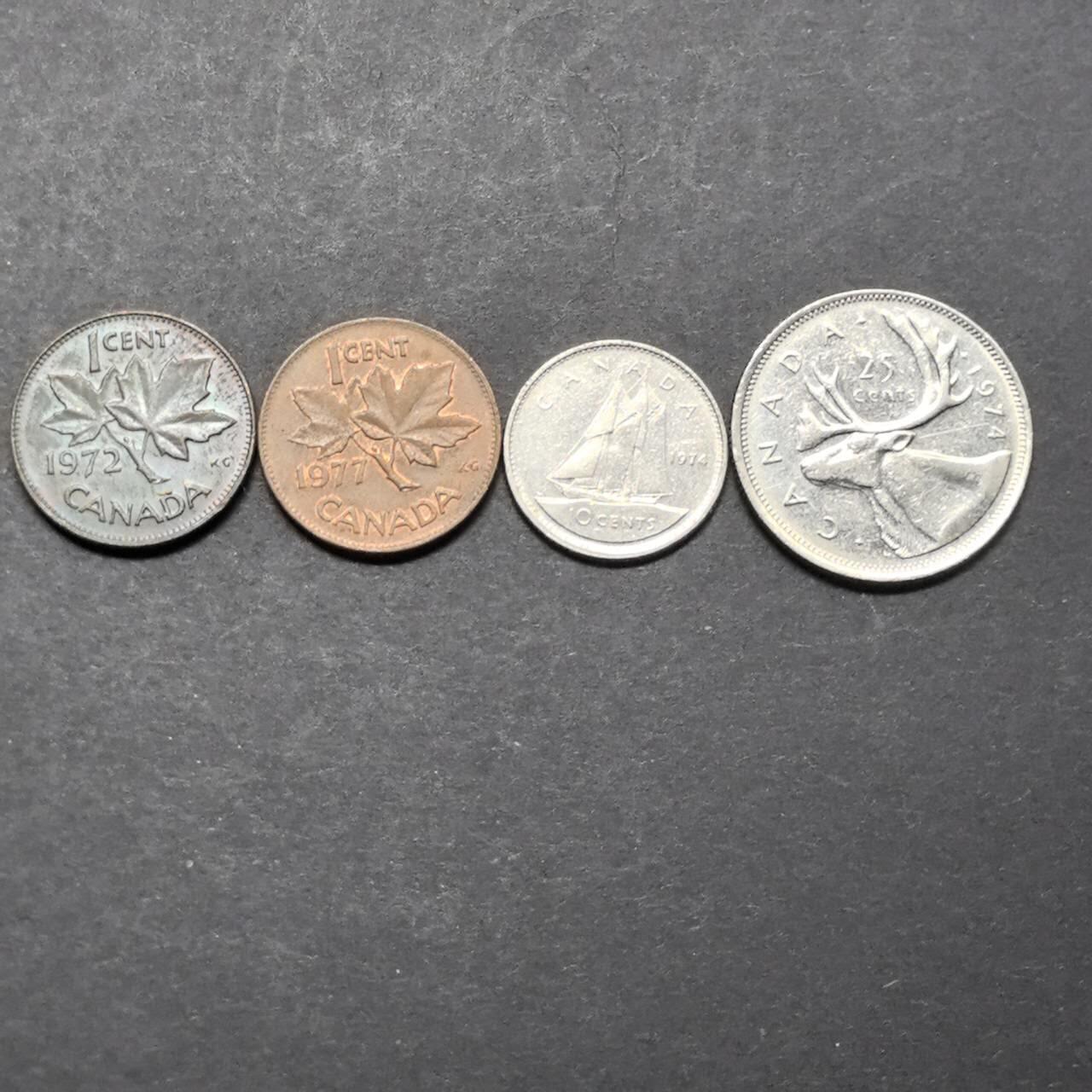 各国硬币第5期 无佣金 加拿大不同4个