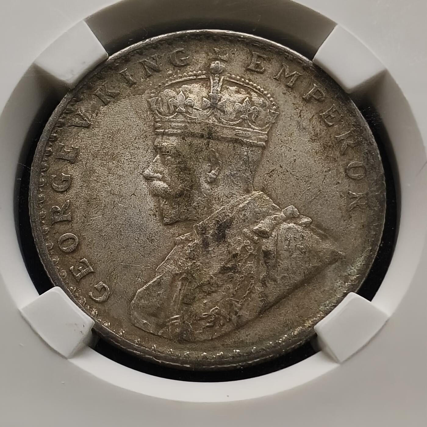 【全场包邮】纯粹捡漏拍471场（免费代拍第8场） 英属印度1912年乔治五世1卢比（30.5毫米11.66克）银币