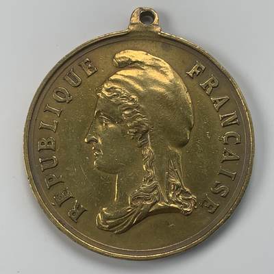 掌中浮雕-藏着的欧洲第038场 - 1894年法国893征兵站纪念铜章，46mm，背面法语“抽签纪念”