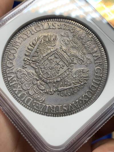《竞宝斋》第429场 周日，周一，周二 3场连拍 （全场包邮） NGC AU58 神圣罗马帝国 1718年 查理六世泰勒大银币 奥地利大波浪神罗泰勒 原味深打 300多年的状态可藏了