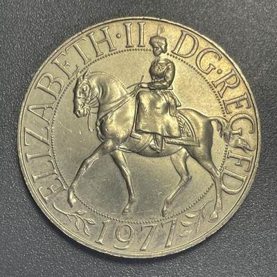 回流1019 - 英国🇬🇧1977年25便士 伊丽莎白女王登基25周年纪念币