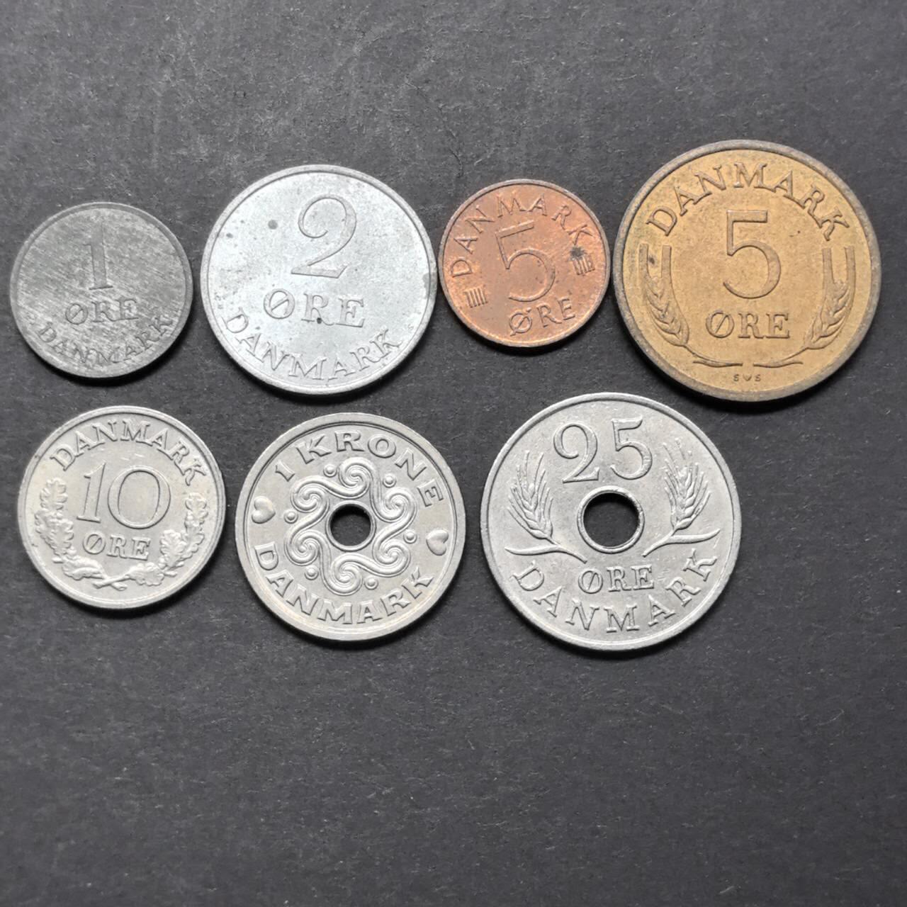 各国硬币第5期 无佣金 丹麦 不同7个