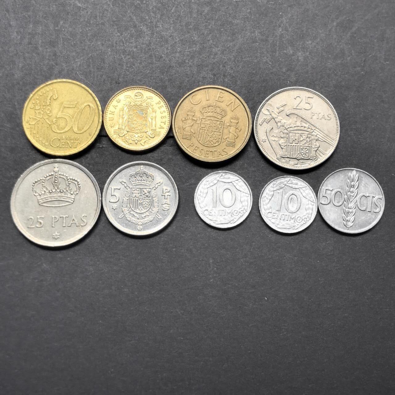 各国硬币第5期 无佣金 西班牙 不同9个