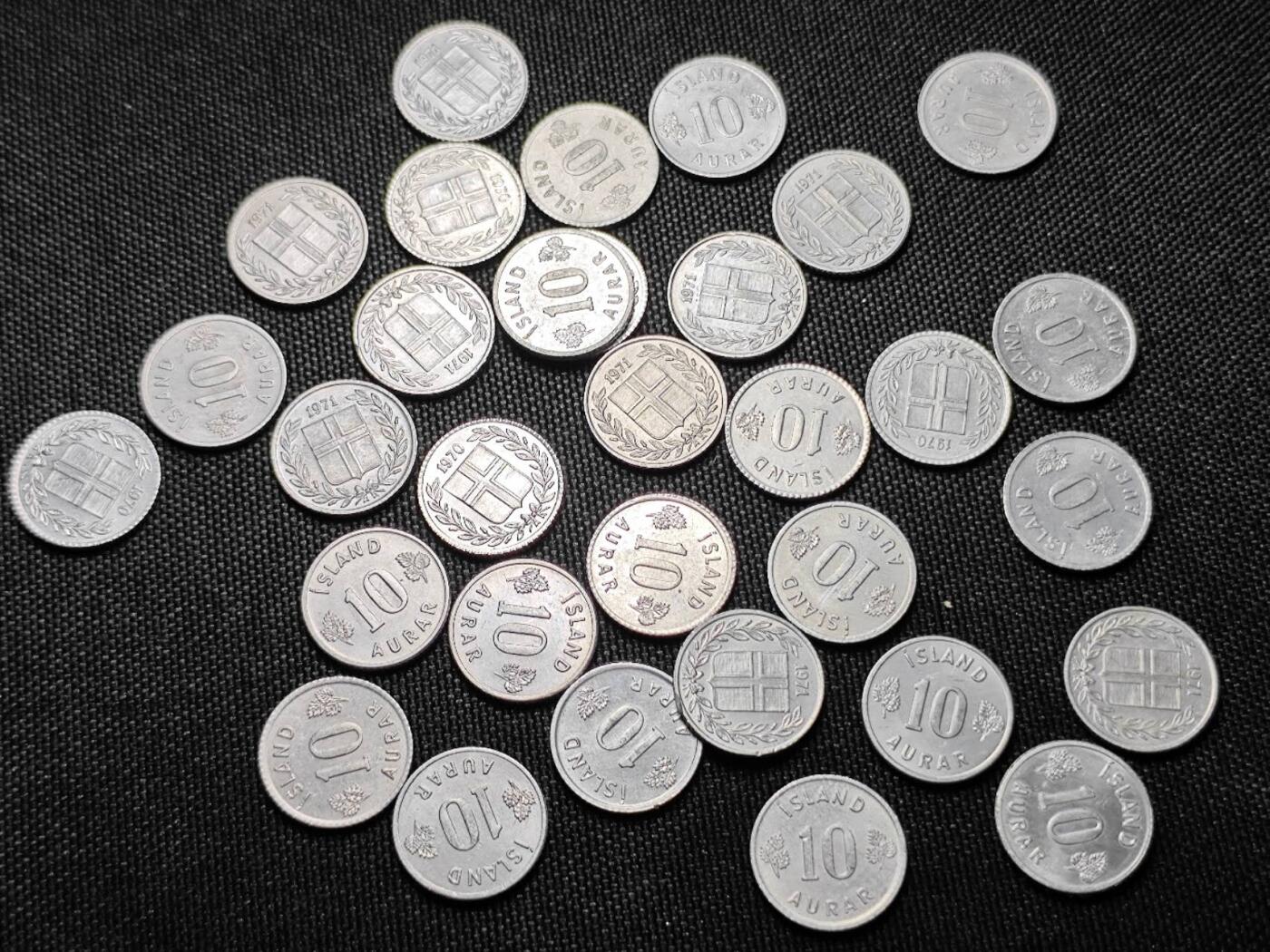 KK钱币收藏小铺  （套币 批量/好品散币 银币）专场  2月预留时间 周末发货  冰岛散币一组75枚！各种面值年份
