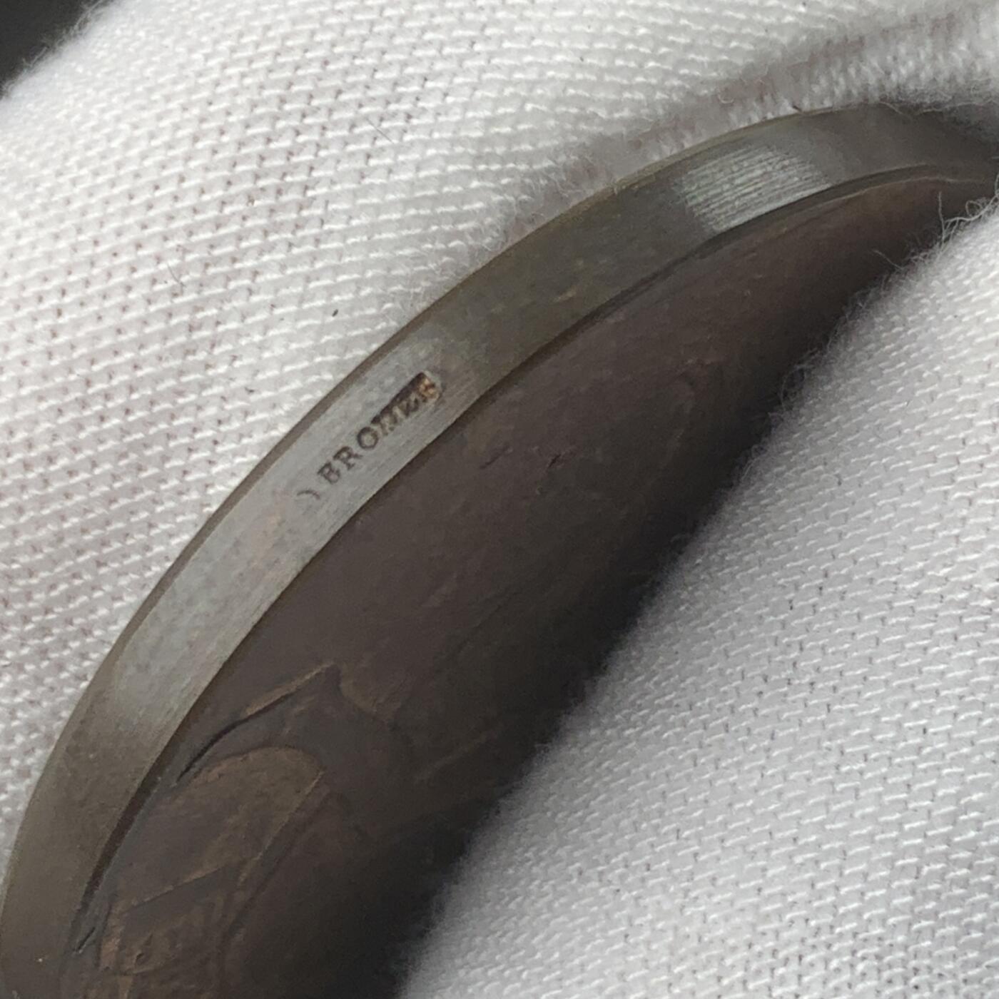 掌中浮雕-藏着的欧洲第038场 法国马拉松铜质对章，31mm/41mm