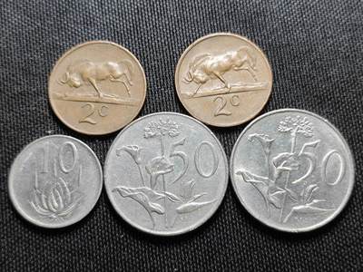 KK钱币收藏小铺  （套币 批量/好品散币 银币）专场  2月预留时间 周末发货 -   1975南非铜币散币一组16枚！可配套