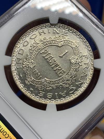 《竞宝斋》第429场 周日，周一，周二 3场连拍 （全场包邮） NGC MS63 法属印支1931年“最后的坐洋”1皮阿斯特银币 状态佳