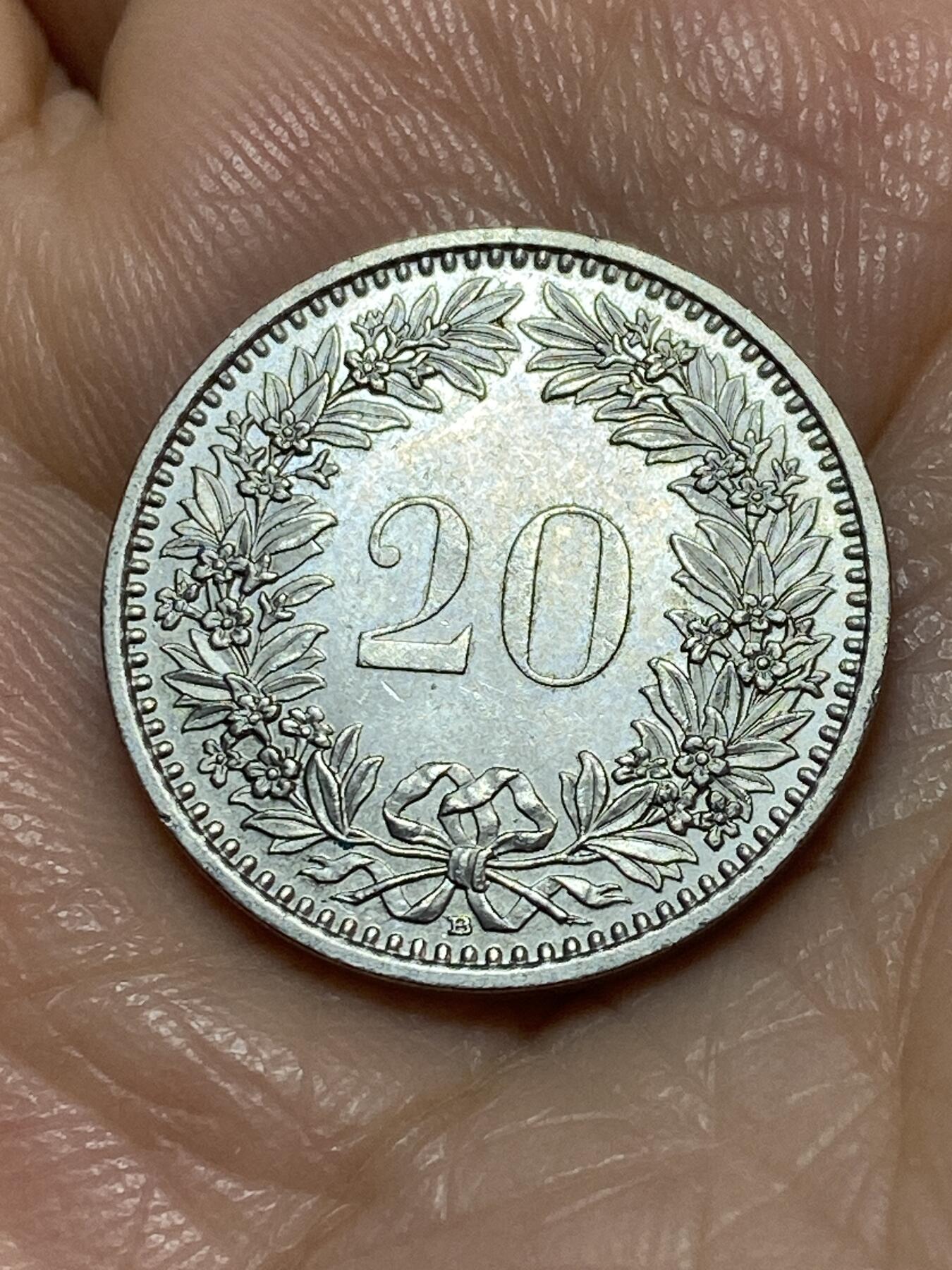 2025年第一百一十三场(总第一百三十九场）瑞士辅币专场(免佣金) 瑞士🇨🇭2009年20分(第三版，B标伯尔尼造)