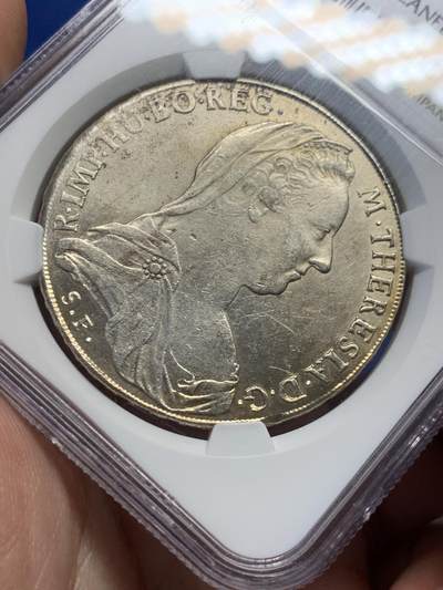 《竞宝斋》第429场 周日，周一，周二 3场连拍 （全场包邮） NGC AU 早期后铸奥匈帝国1780年大奶妈特蕾西亚1泰勒威尼斯版 1820年左右铸造 老张旧藏 标签貌似写错