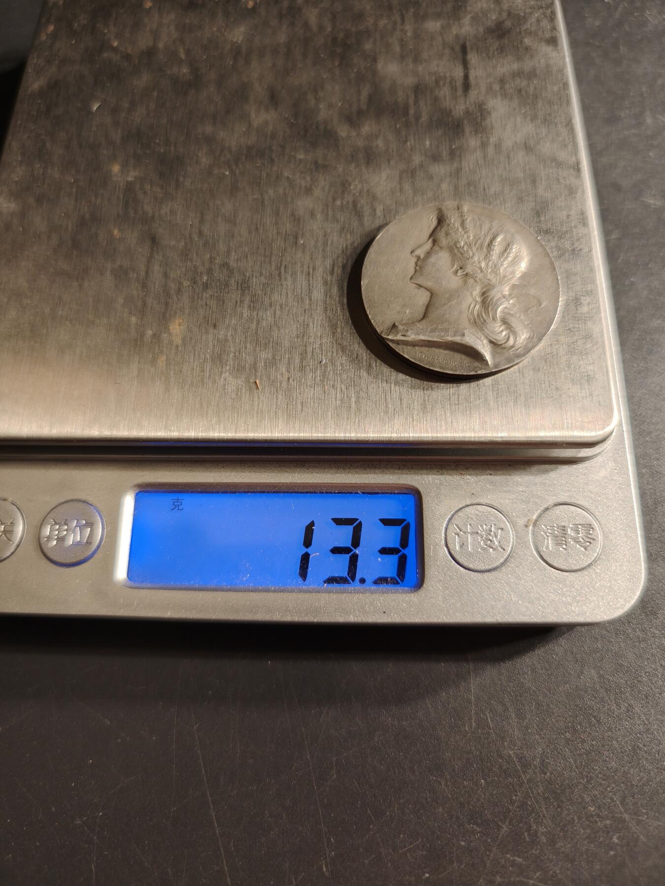 老王徽章第157期 法国拉罗谢尔储蓄银行银章     950银     直径30mm.   重量13.3g.    大师普鲁多姆作品