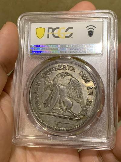 《竞宝斋》第429场 周日，周一，周二 3场连拍 （全场包邮） 唯一冠军分 PCGS MS62 瑞士 1793 巴塞尔 景观泰勒大银币 瑞士景观稳步上涨品种 打制好的不多见 本品包浆细节都属难遇状态