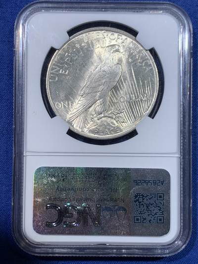 《竞宝斋》第429场 周日，周一，周二 3场连拍 （全场包邮） NGC MS63 美国1923年和平银元，转光强烈细节优秀，状态极佳。
