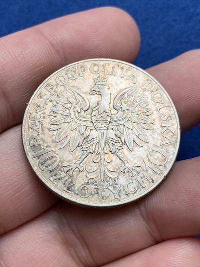 《竞宝斋》第429场 周日，周一，周二 3场连拍 （全场包邮） 波兰1932年女神雅德维嘉10兹罗提银币