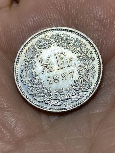 2025年第一百一十三场(总第一百三十九场）瑞士辅币专场(免佣金) - 瑞士🇨🇭1987年1/2法郎(第五版，B标伯尔尼造)