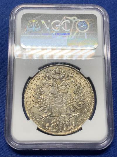 《竞宝斋》第429场 周日，周一，周二 3场连拍 （全场包邮） NGC AU 早期后铸奥匈帝国1780年大奶妈特蕾西亚1泰勒威尼斯版 1820年左右铸造 老张旧藏 标签貌似写错